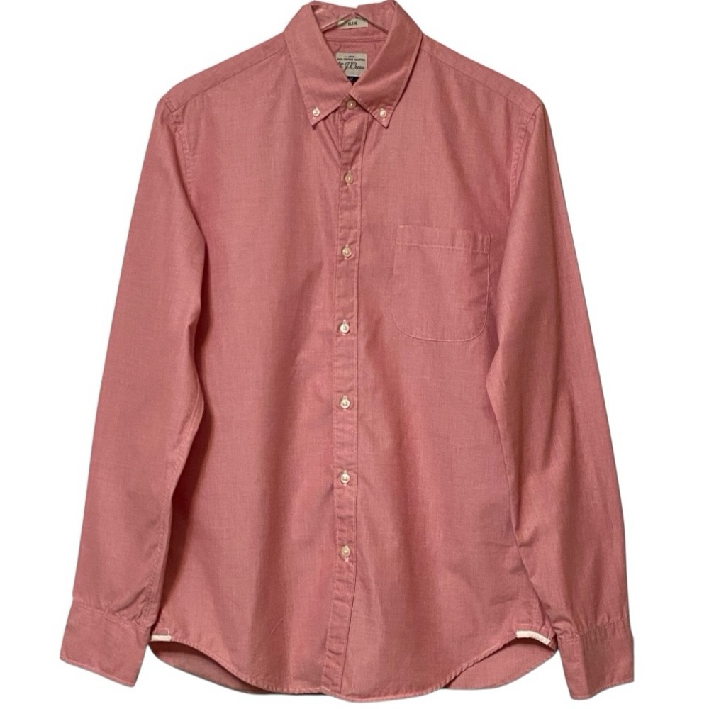 J.Crew 2-Ply Cotton Red Button-Down Shirt Men’s Medium
